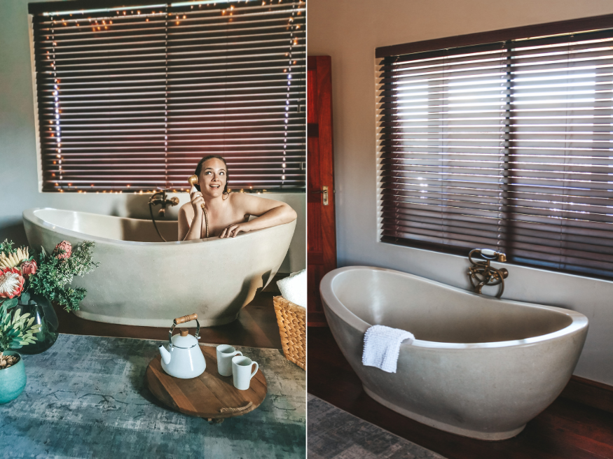 Badewanne Blue Crane Farm Lodge Südafrika