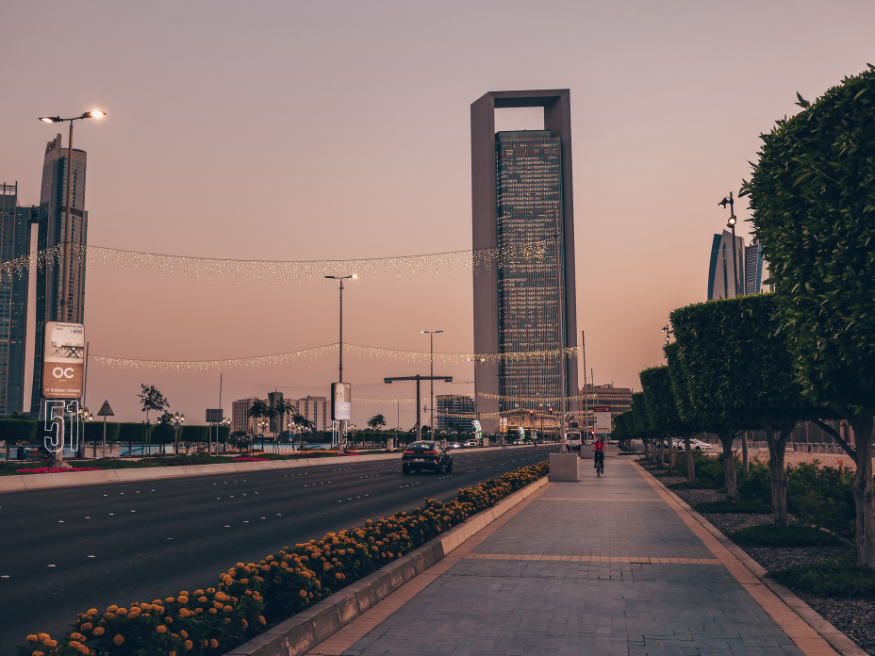 Panoramablicke auf Abu Dhabi Vereinigte Arabische Emirate