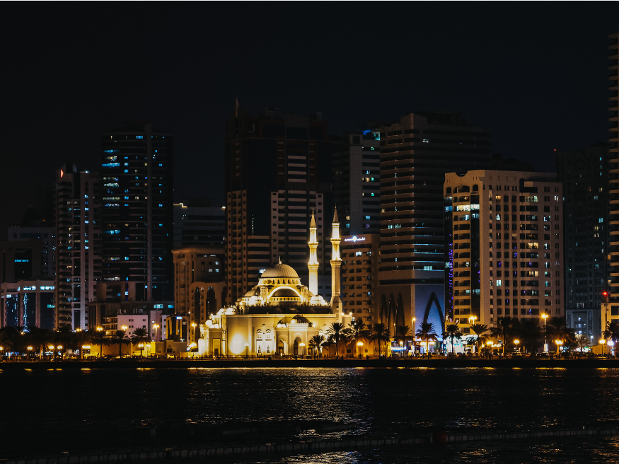 Al Majaz Waterfront Fotomotiv An-Nur-Moschee Dubai