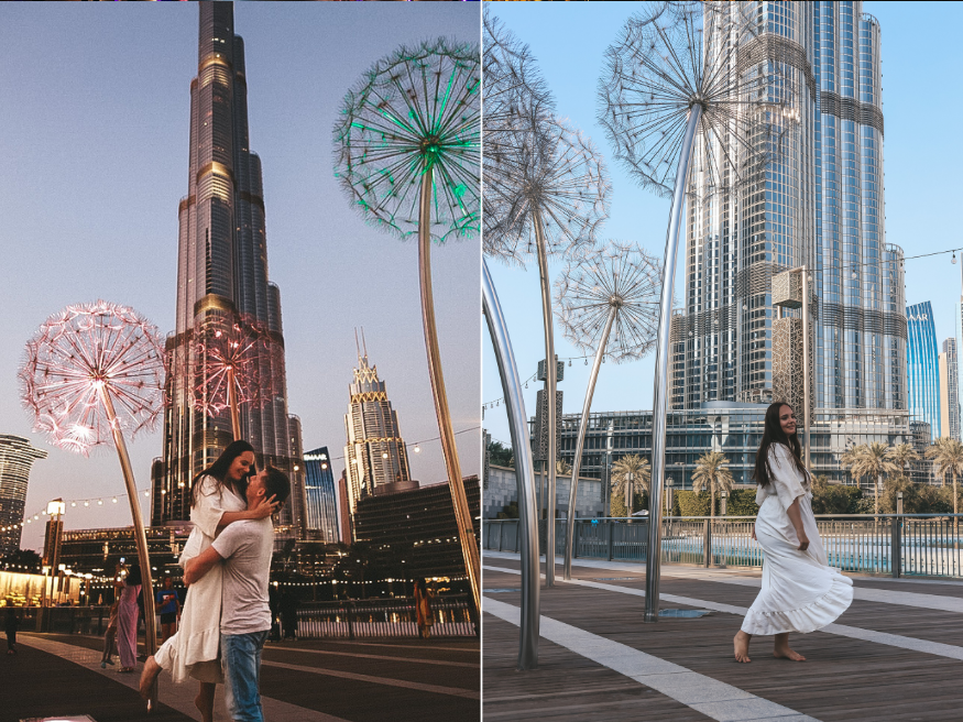 Dandelion Light Sculpture Dubai Löwenzahn Kunstinstallation