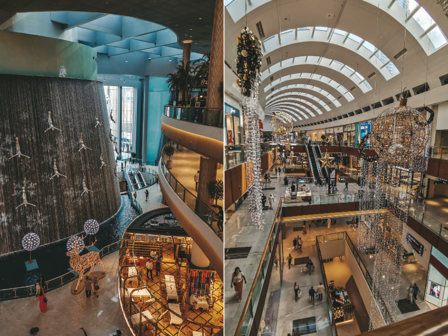 Human Waterfall in Dubai Mall