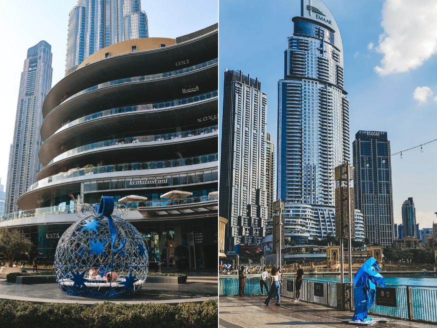 Spazieren im Burj Khalifa Park Dubai Mall